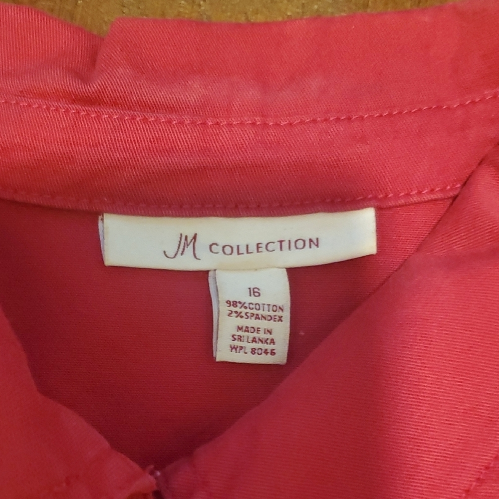 JM Collection Red Button Down Shirt - Picture 2 of 2